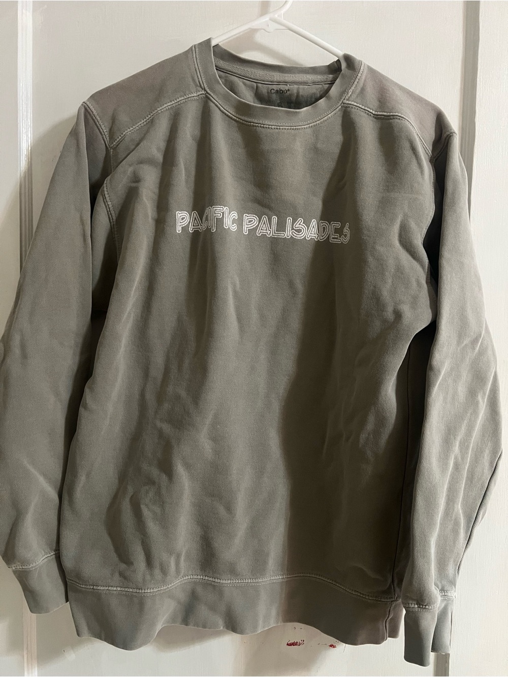Crewneck Sweatshirt in Olive with Pacific Palisades Embroidery